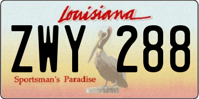 LA license plate ZWY288