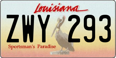 LA license plate ZWY293