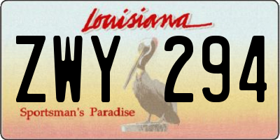 LA license plate ZWY294
