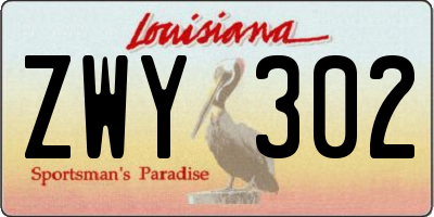 LA license plate ZWY302