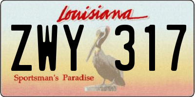 LA license plate ZWY317