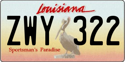 LA license plate ZWY322