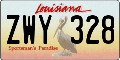 LA license plate ZWY328