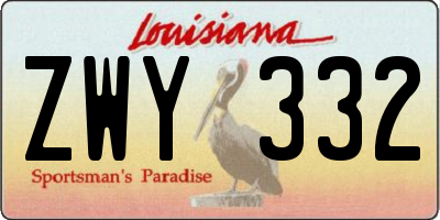 LA license plate ZWY332