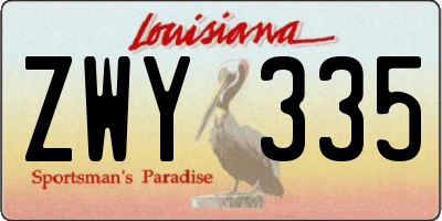 LA license plate ZWY335