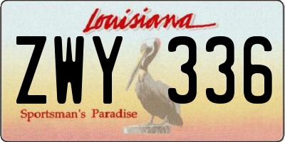 LA license plate ZWY336