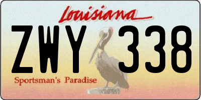 LA license plate ZWY338