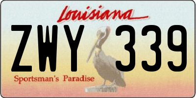 LA license plate ZWY339