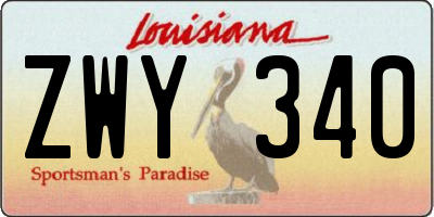 LA license plate ZWY340