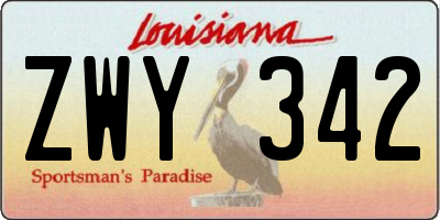 LA license plate ZWY342