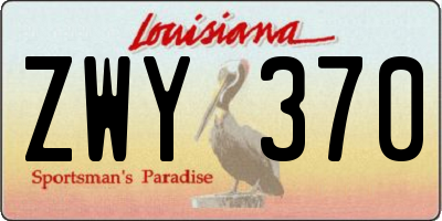 LA license plate ZWY370