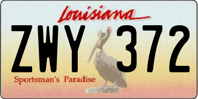 LA license plate ZWY372