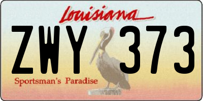 LA license plate ZWY373