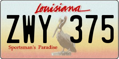 LA license plate ZWY375
