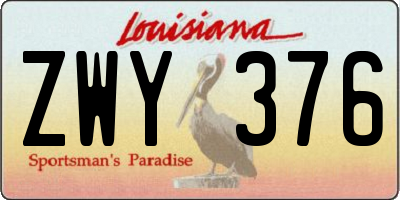 LA license plate ZWY376