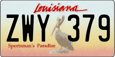 LA license plate ZWY379
