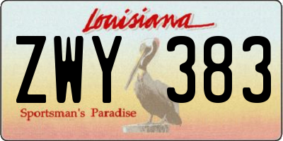 LA license plate ZWY383