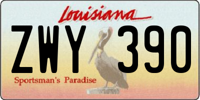 LA license plate ZWY390