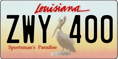 LA license plate ZWY400