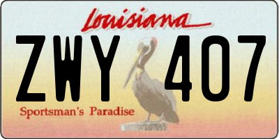 LA license plate ZWY407