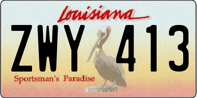 LA license plate ZWY413