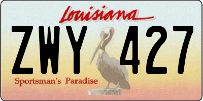 LA license plate ZWY427