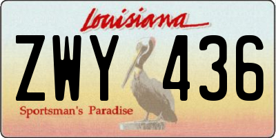 LA license plate ZWY436