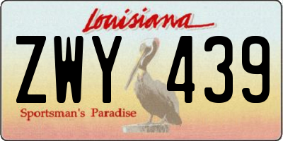 LA license plate ZWY439