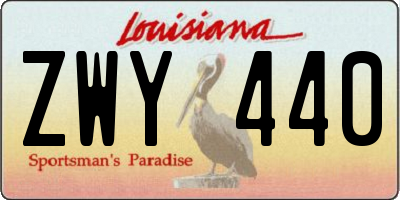 LA license plate ZWY440