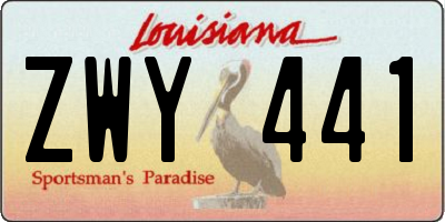 LA license plate ZWY441