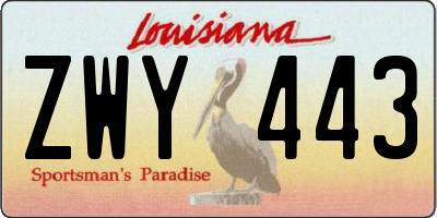 LA license plate ZWY443