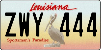 LA license plate ZWY444