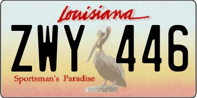 LA license plate ZWY446