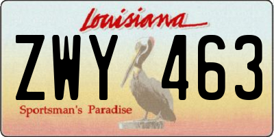 LA license plate ZWY463