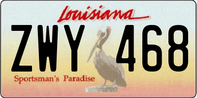 LA license plate ZWY468