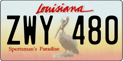 LA license plate ZWY480