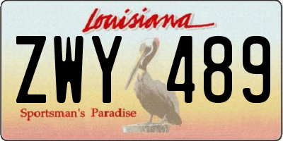 LA license plate ZWY489