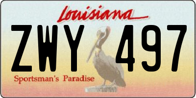 LA license plate ZWY497