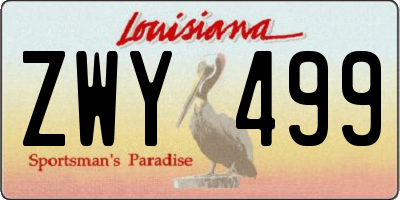 LA license plate ZWY499