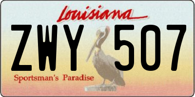 LA license plate ZWY507