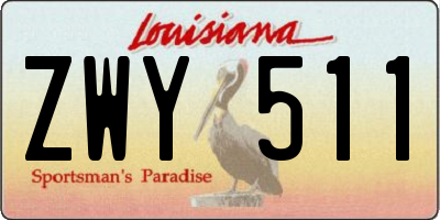 LA license plate ZWY511