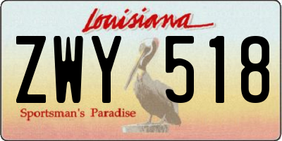 LA license plate ZWY518