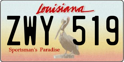 LA license plate ZWY519