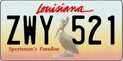 LA license plate ZWY521