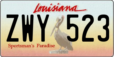 LA license plate ZWY523