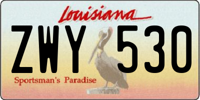 LA license plate ZWY530