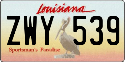 LA license plate ZWY539