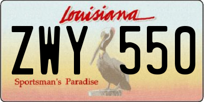 LA license plate ZWY550