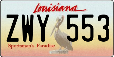 LA license plate ZWY553