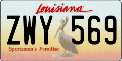 LA license plate ZWY569